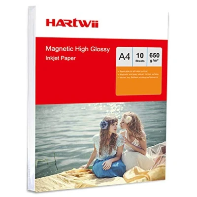 Image of Hartwii 10 Sheets A4 650Gsm Magnet High Glossy Photo Paper Inkjet Printing for Ink Printer