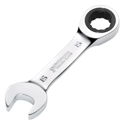 Image of Draper HI TORQ Metric Stubby Ratchet Combination Spanner, 15mm