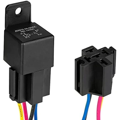 Image of Automotive Relay Harness Set,Jtron 12V 40A 4 Pin SPDT with Interlocking Socket for Push Button Switch LED Light Bar Wiring Kit