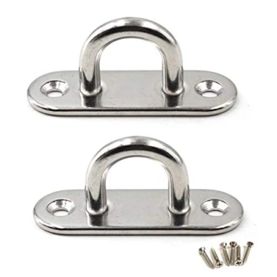 Image of M9 Ceiling Hook Pad Eye Plate 304 Stainless Steel Wall Mount Heavy Duty for Hanging (Pack of 2,Screws Included)