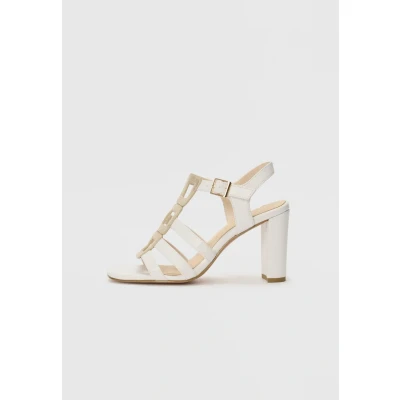 Image of Marco Tozzi High heeled sandals, Women&#039;s, Size: 8, White comb shoes