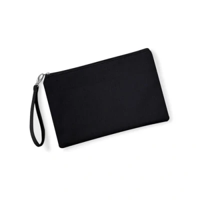 Image of Westford Mill Canvas Wristlet POUCH STYLISH AND PRACTICAL Black/Black