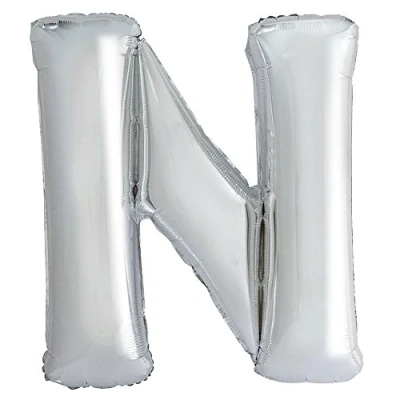 Image of Unique Party 57521 34&quot; Giant Silver Foil Letter N Balloon