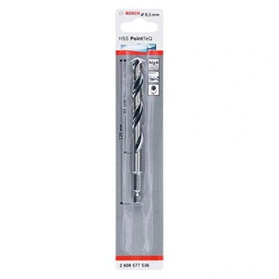 Image of Bosch Professional PointTeQ Hex Drill Bit (for Metal, Ø: 9.5 mm, Total Length: 125 ¼’’ Shank, Accessory for Impact Drivers and Drivers)