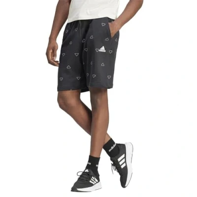 Image of adidas Men&#039;s Seasonal Essentials Monogram Graphic Shorts, Grey Two, S