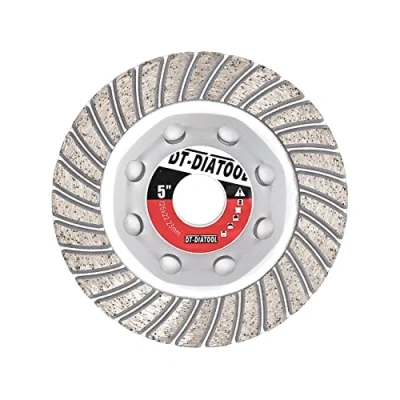 Image of DT DIATOOL Diamond Grinding Wheel 125mm for Concrete Masonry Hard Stone Premium Sintered Turbo Segmented Row Cup