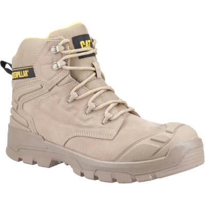 Image of Caterpillar Mens Striver Leather Safety Boots (13 UK) (Grey/Yellow)