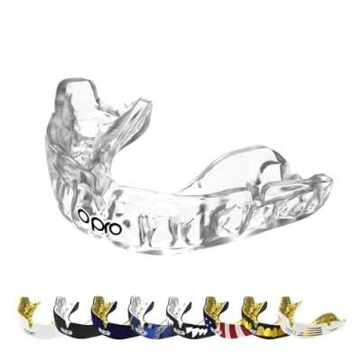 Image of OPRO Instant Custom Fit Mouth Guard, Dentist Mouthguard, Revolutionary Fitting Technology for Ultimate Comfort, Protection &amp; Fit, Gum Shield Rugby, Boxing, Hockey, MMA (Dark Blue, Adult)