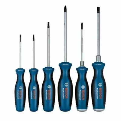 Image of Bosch Professional 6 Pieces Screwdriver Set (incl. Phillips, Slotted, Torx, and Pozidriv, in Cardboard Box)