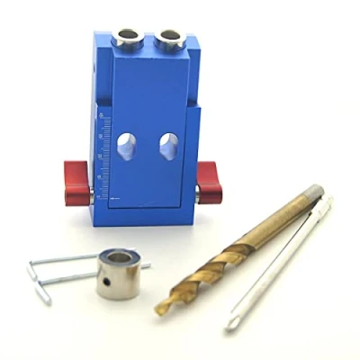 Image of KATSU Pocket Hole Drilling Jig Kit with Step Bit Woodworking Joinery Tool Guide Positioner Locator 105402