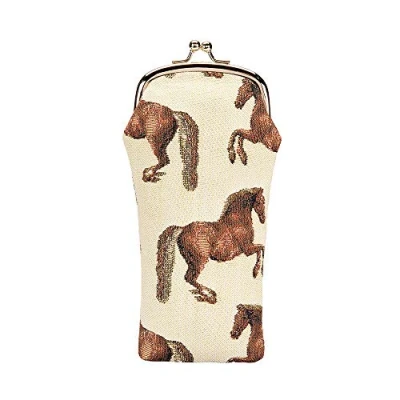Image of Signare Tapestry Glasses Case for Women Eyeglass with Animal and Pet Design (Whistlejacket)