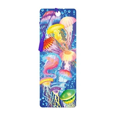 Image of 3D LiveLife Bookmark Jelly Jiggle from Deluxebase. A Jellyfish with lenticular Artwork Licensed Renowned Artist Michael Searle