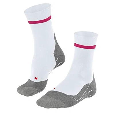 Image of FALKE Women&#039;s RU4 Endurance W SO Cotton Anti Blister 1 Pair Running Socks, White (White 2820), 2.5 3.5