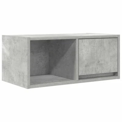 Image of vidaXL tv cabinet/concrete grey modern engineered wood entertainment center for living room/lounge 60x31x25.5 cm space saving wall mounted sideboard with ample storage