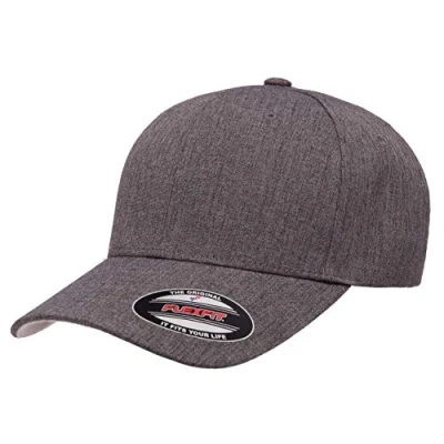 Image of Flexfit Men&#039;s Heatherlight Cap, Melange Dark Grey, L XL UK