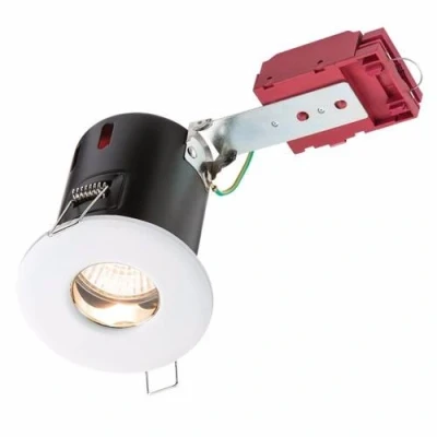 Image of KnightsBridge IP65 GU10 50W 230V LED IC Fire Rated Fixed Shower Downlight White