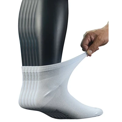 Image of Yomandamor Mens Bamboo Seamless Diabetic Socks Soft Top Ankle Socks,6 Pairs Size 6 11 UK