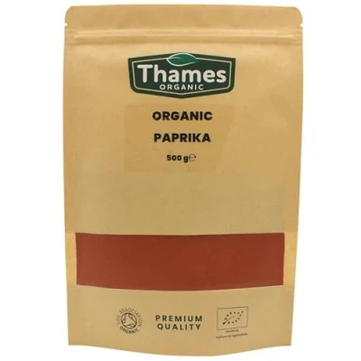 Image of Organic Paprika Certified Organic, Non GMO, Vegan, No Additives, Preservatives, Resealable Bag by Thames 500g