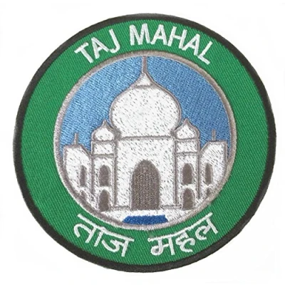 Image of The Taj Mahal India Patch Embroidered Iron or Sew on Badge Applique Asia Trek Unesco World Wonder Indian Palace Souvenir