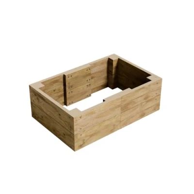 Image of Gro Garden Products Wooden Raised Bed 60cm L x 90cm W 30cm H Large Planters for Vegetables, Herbs, or Flowers Trough Planter Box with FSC Tanalised Timber