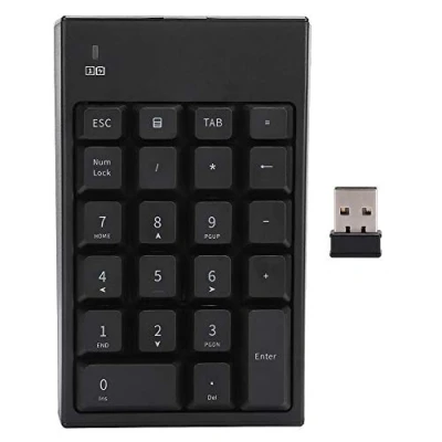 Image of Topiky Wireless Numeric Keypad, Mini Digital Bluetooth Numpad 22 Keys Ergonomic Number Pad Keyboard with 2.4G USB Receiver for Laptop/PC/Desktop