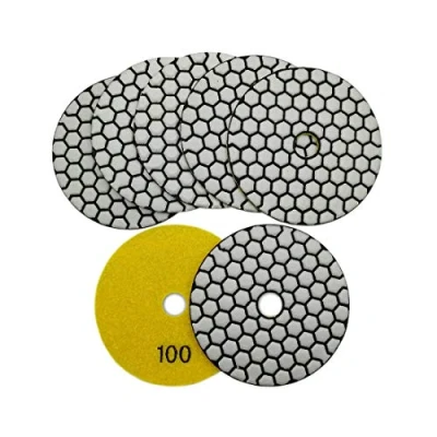 Image of SHDIATOOL Dry Diamond Polishing Pads 7PK Dia 4 inch/100MM Resin Bond Flexible Sanding Disk for granite marble (7pcs grit 100)