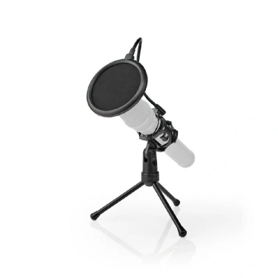 Image of Microphone Table Tripod, Foldable Mini Desktop Mic Stand with Pop Filter for Vocal Recording Studio Online Broadcasting Vlogging S...