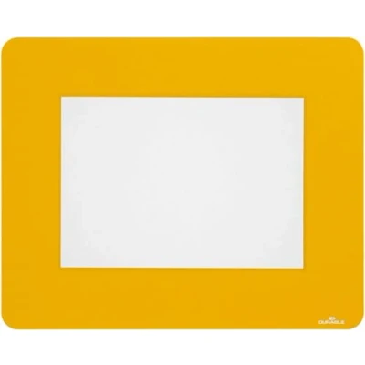 Image of Durable Removable Self Adhesive A5 Floor Frame Non Slip Safety Label Holder Pack of 10 Yellow 314 x 252 0.4mm