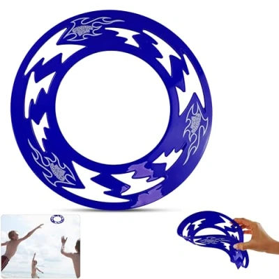 Image of SRV Hub 1x Blue Super Light Speed Skimmer, Laser Cut Flying Frisbee Throw and Catch Toy, Kids Adults Outdoor Beach Garden Disc Ring Size 22.5cm (Dia)