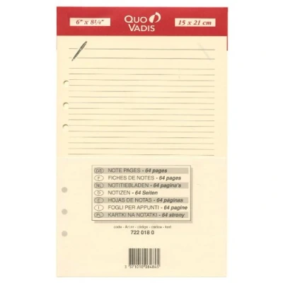 Image of Quo Vadis Timer Accessories Refill Note Cards for 21 Clairefontaine Ivory Paper Size 15 x cm