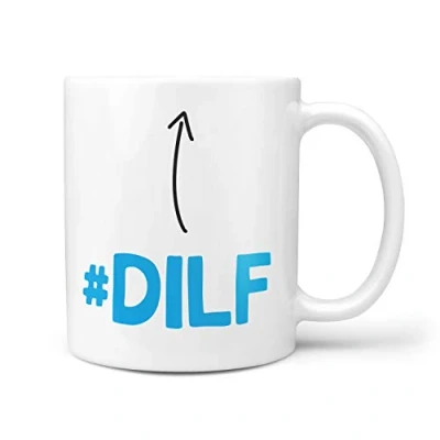 Image of TeHe Gifts DILF Mug Funny Rude Gift Present for Husband Dad Friend