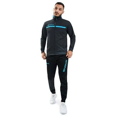 Image of Givova, suit givova one full zip, dark gray/turquoise, XL