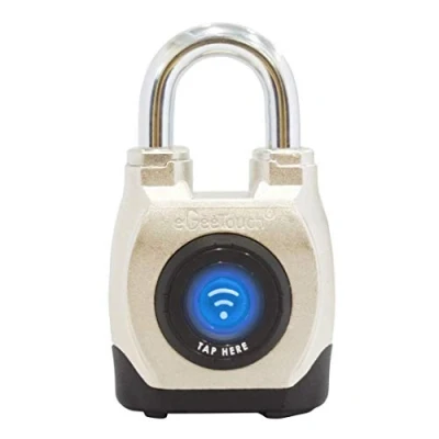 Image of eGeeTouch 4th GEN. Outdoor Smart Padlock, Weatherproof, Rugged Design for Commercial use, Bluetooth + NFC (Short Shackle)