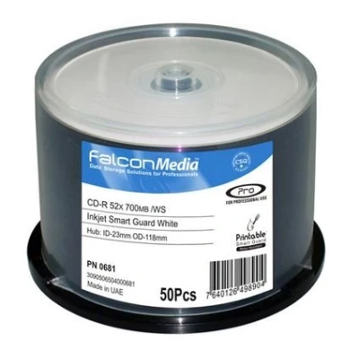 Image of FTI Falcon Media Professional CD R 700MB/80min 52x Inkjet white SmartGuard Pack of 50