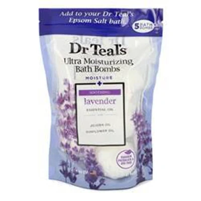Image of Dr Teal&#039;s Ultra Moisturizing Bath Bombs Five (5) Moisture Soothing with Lavender, Essential Oils, Jojoba Oil, Sunflower Oil (Unisex) 50ml