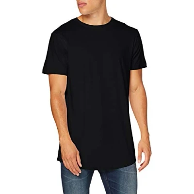 Image of Build Your Brand Men&#039;s Shaped Long Tee T Shirt, Black2, M