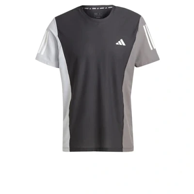 Image of adidas Performance OWN THE RUN Sports Tshirt Black halo silver grey five, Men&#039;s, Size: Small, five