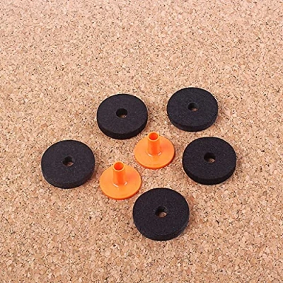 Image of Alnicov 5Pcs Drum Cymbal Stand 10mm Thick Felt Washers + 2Pcs Plastic Long Flanged Sleeves