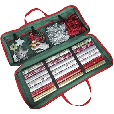 Image of 3 x Gift Wrap Fabric Storage Bag (82 34 13 cm) for Paper, Tags &amp; Bows