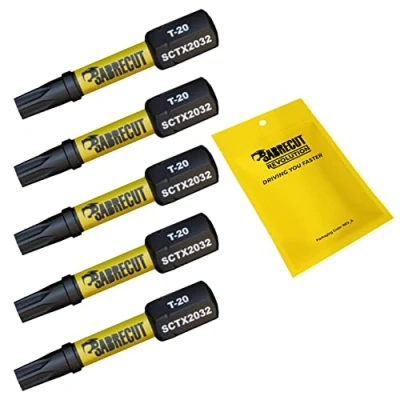 Image of 5 x SabreCut SCTX2032_5 32mm T20 TX20 Magnetic Impact Screwdriver Driver Bits Set Torx Heavy Duty