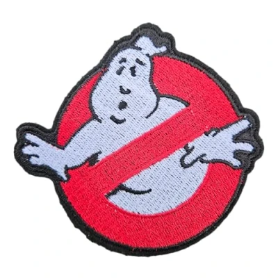 Image of Fat catz copy 1x Ghostbusters Logo (HQ) Embroidered Iron on Sew Patch Different Designs (Large 9.5cm Ghostbusters)