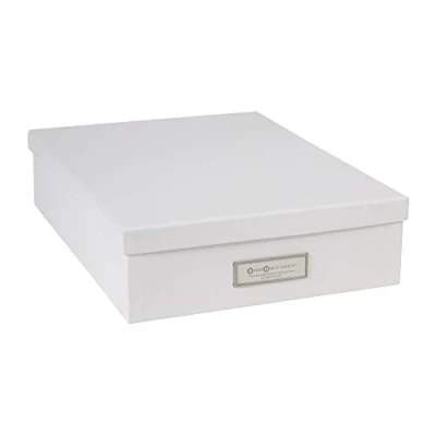 Image of Bigso Box of Sweden Document for A4 paper, Brochures and Notes with Lid Handle Fibreboard Paper Storage White