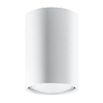Image of SOLLUX lighting Lagos 10 Ceiling Light Cylinder Shape Living Room Dining Lamp Kitchen and Hallway Made of Powder Coated Steel White 6 x cm