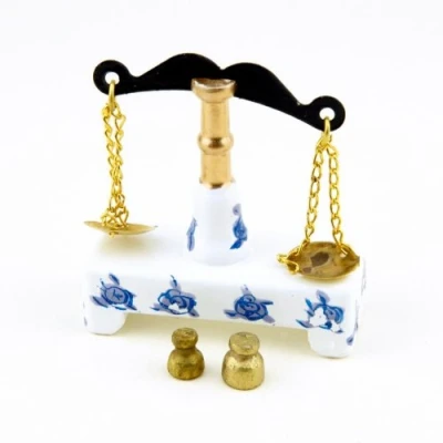 Image of MyTinyWorld Dolls House Miniature Metal And Wood Victorian Scales
