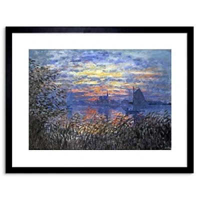 Image of Wee Blue Coo PAINTING MONET SUNSET SEINE OLD MASTER FRAMED PICTURE ART PRINT F97X9049