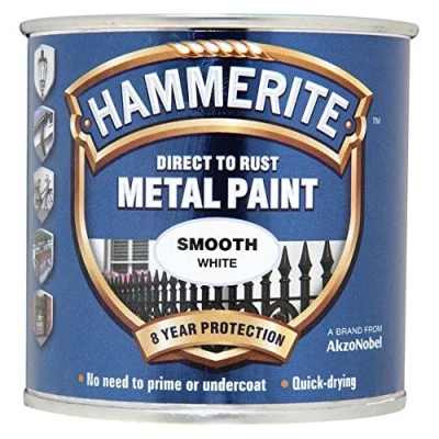 Image of Hammerite Smooth White Metal Paint 250ml