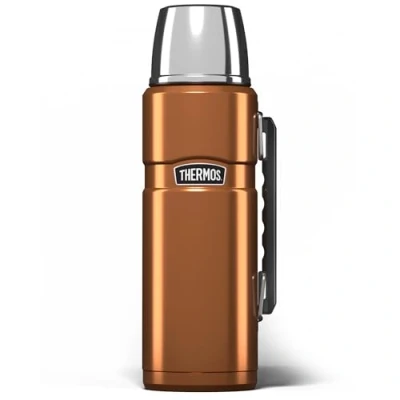 Image of Thermos Stainless King 1.2L Multi Purpose Flask Original Style can be used as Travel Mug or Insulated Water Bottle for Daily Commute &amp; Weekend Adventures Copper, 5 Year Warranty