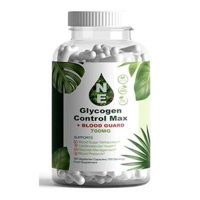 Image of Glycogen Control Max Glyco Care and Guard Vegan Natural Supplement 120 Capsules 700mg Gluten Free Servings 60 days supply No Additives or Fillers