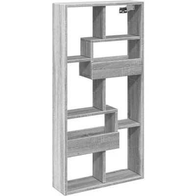 Image of vidaXL Wall Cabinet Grey Sonoma 50x15x100 cm Engineered Wood