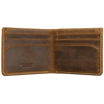 Image of Visconti Slim Collection Saw Leather Wallet RFID Blocking VSL42 Oil Tan